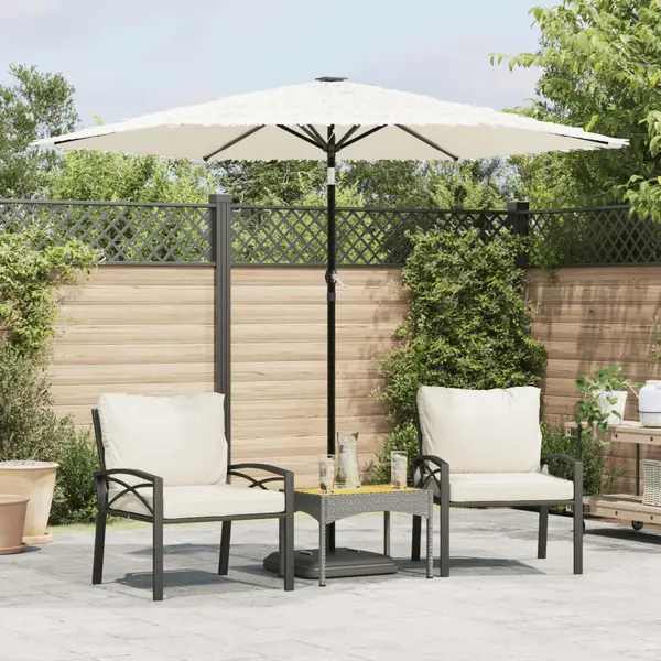 Gossi umbrela soare de gradina stalp din otel, alb 268x268x226cm
