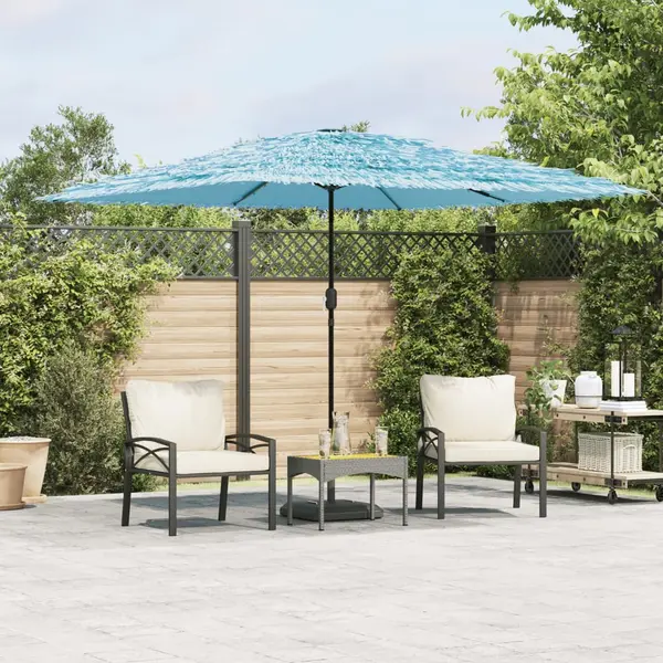 Gossi umbrela soare de gradina stalp din otel, albastru 290x290x238cm