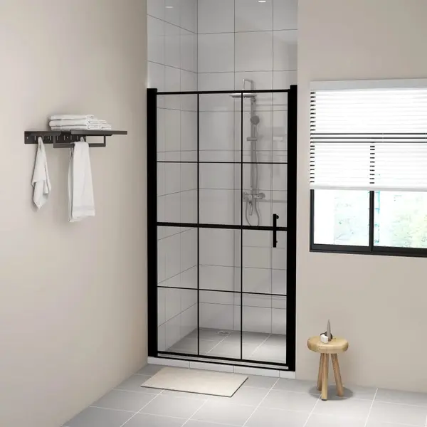 Gossi usa de dus, negru, 100 x 178 cm, sticla securizata