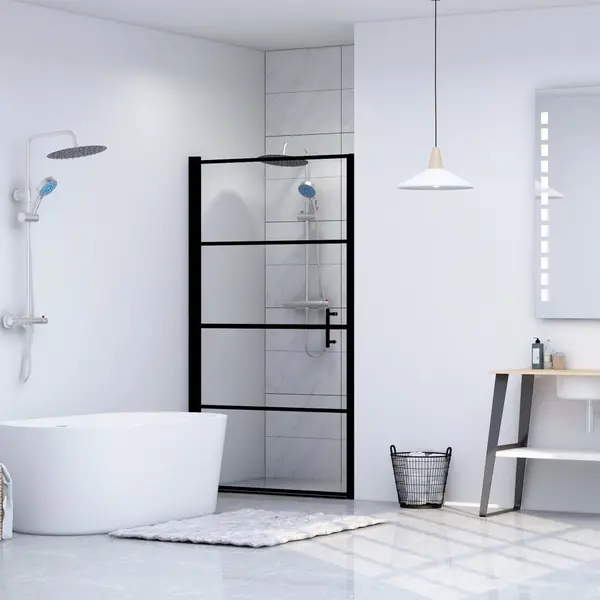 Gossi usa de dus, negru, 100 x 178 cm, sticla securizata