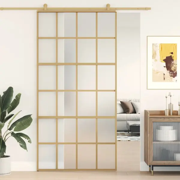 Gossi usa glisanta, auriu, 102,5x205 cm, sticla esg mata si aluminiu