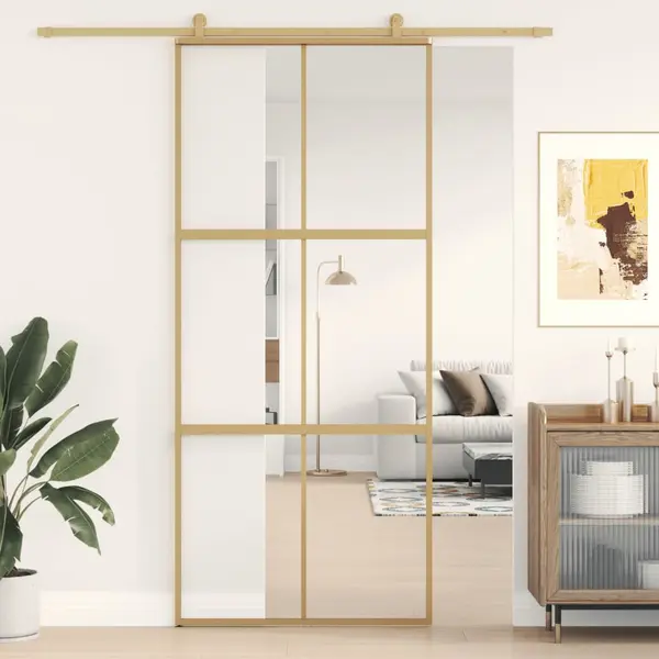 Gossi usa glisanta, auriu, 90x205 cm, sticla esg mata si aluminiu
