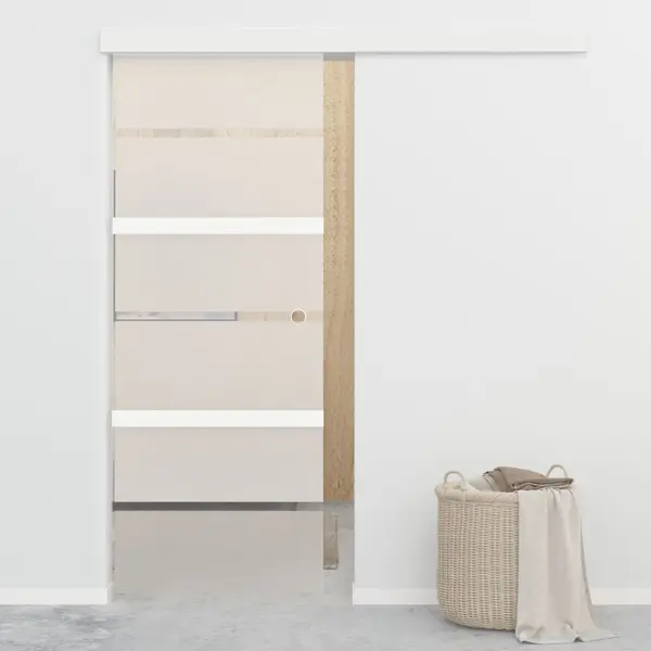 Gossi usa glisanta cu opritoare soft, 76x205 cm, sticla esg/aluminiu