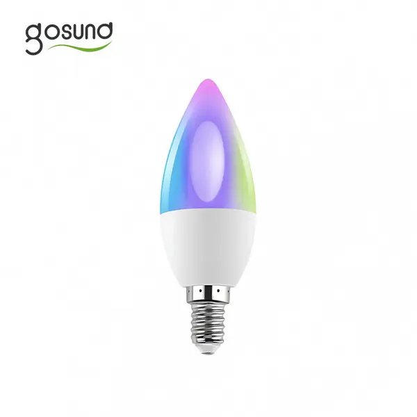 Gosund | NiteBird Bec LED RGB+CW inteligent Gosund WB6, Wi-Fi, E14, 5W, 310 lm, lumina alba si colorata (2700-6500K), Clasa energetica F
