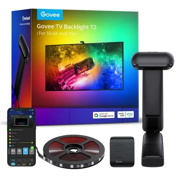 Govee Banda LED Govee H605C Envisual TV Backlight T2 RGBIC, Wi-Fi+Bluetooth, Dual Camera, 55-65 inch, 60 LEDs m