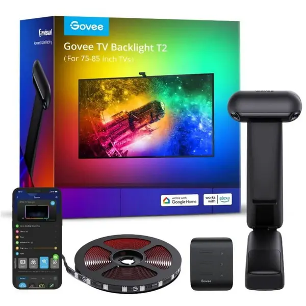 Govee Banda LED Govee H605C Envisual TV Backlight T2 RGBIC, Wi-Fi+Bluetooth, Dual Camera, 75-85 inch, 60 LEDs m