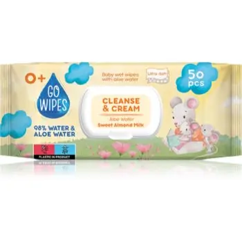 GoWipes Cleanse & Cream Sweet Almond Milk servetele delicate pentru copii pentru piele sensibila