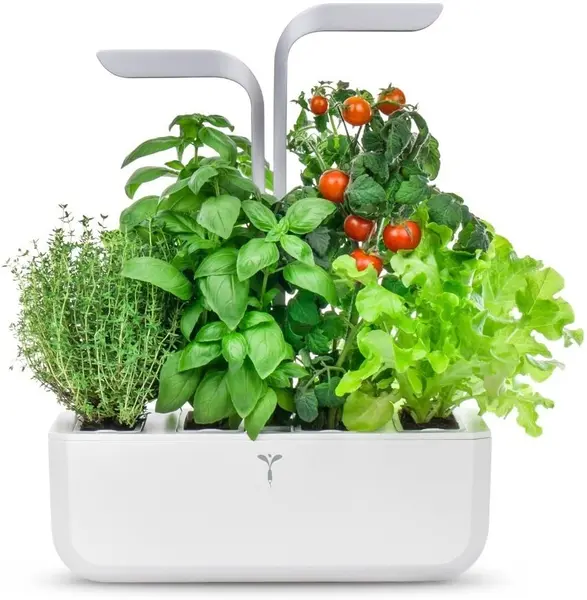 Gradină de casă Veritable - Smart, 9.5 W, 4 umpluturi, albe-oţel inoxidabil