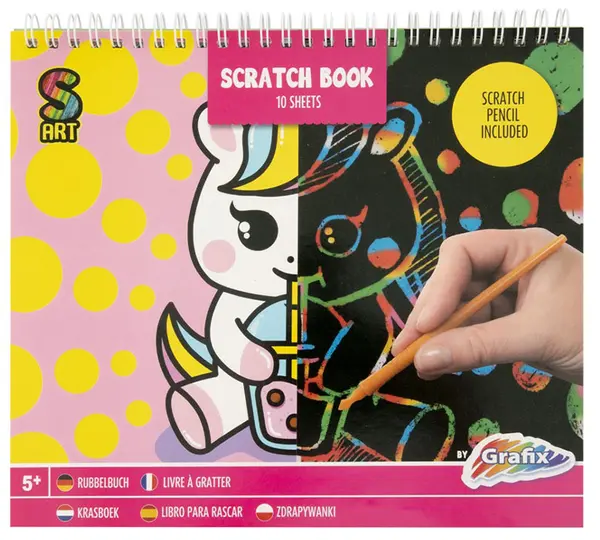 Grafix Scratch Book - Unicorn, 10 foi