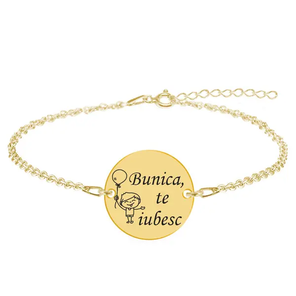 Granny - Bratara personalizata din argint 925 placat cu aur galben 24K - Banut