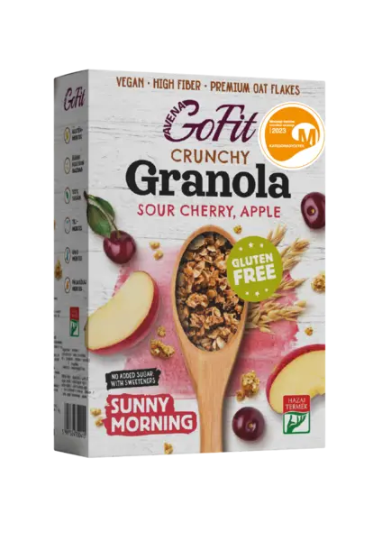 Granola cu cirese si mere fara gluten, 250g, Avena GoFit