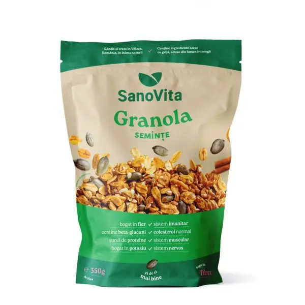 Granola cu Seminte, Sanovita Zipper, 350 g