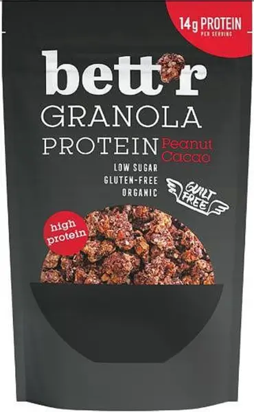 Granola proteică cu arahide și cacao, 300 g, Bett'r