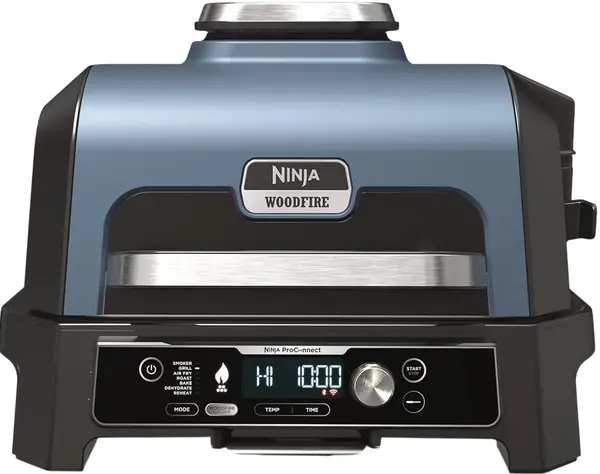 Grătar electric Ninja - Woodfire Pro Connect XL, 1700W, negru/albastru