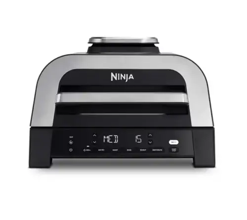 Gratar electric si airfryer Ninja Foodi Smart XL AirGrill DG551EU, 1760 W, functie friteuza aer cald, 40°- 260°C, 6 functii (Negru/Argintiu)