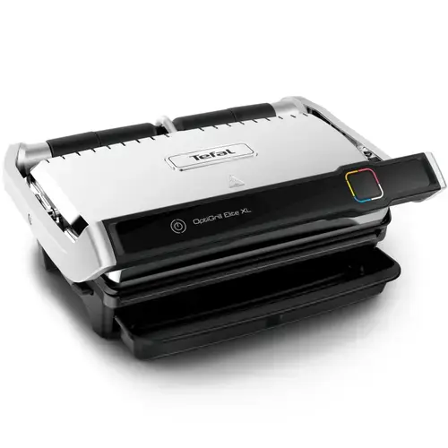 Gratar electric Tefal OptiGrill Elite XL GC760D30, 2200 W, 16 programe de gatit, senzor de gatire, indicator pentru nivelul de gatire, placi 40x20cm, termostat reglabil, negru/ inox