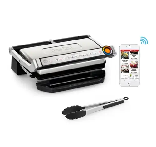 Gratar electric TEFAL OptiGrill+ XL GC728D10, 2000 W, 9 programe automate (Argintiu/Negru)