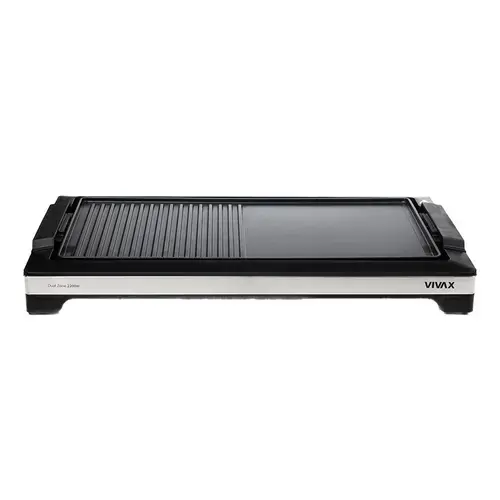 Gratar electric Vivax EG-5010X, 2200 W, Termostat detasabil, Tava curatare detasabila, Suprafata gratar / plita (Negru)
