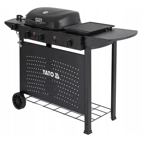 Gratar gaz YATO Asahi 3 in 1, 11 kW, 128,5x50x92,8 cm, Negru