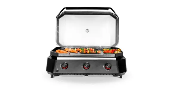Gratar pe gaz tip plancha cu 3 arzatoare si capac Cozze 3-B 800 7,5kW 90516