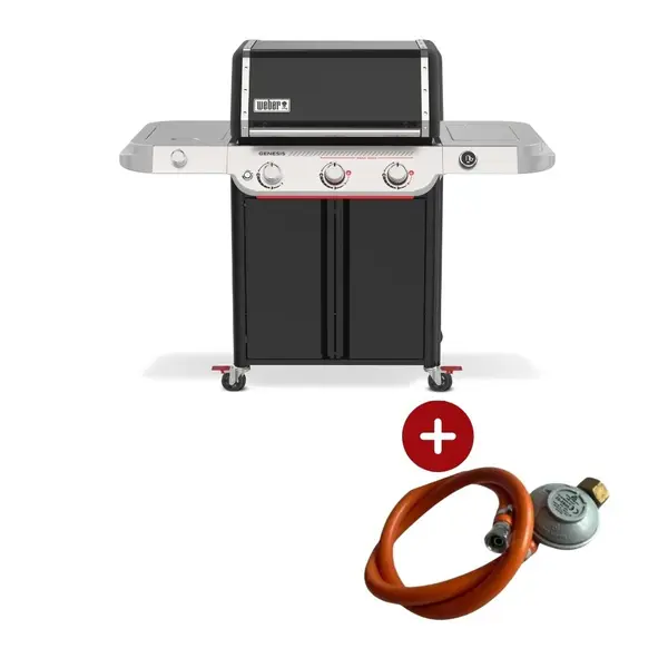Gratar pe gaz Weber Genesis E-335W cu putere mare booster arzatoare + termometru digital + regulator exterior gradina 12 ani garantie