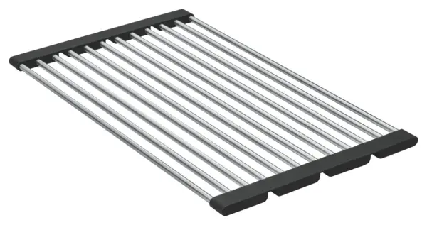 Gratar picurator Grohe, Multifunction grid, foldable, 500x290, pentru toate chiuvetele de bucatarie, crom/negru