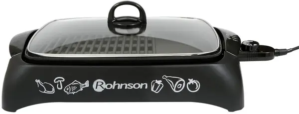 Grătar Rohnson - R-250, 2200W, nervurat, negru
