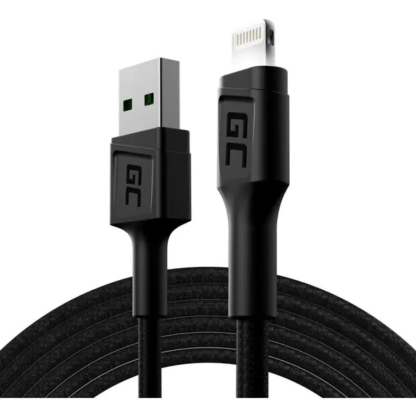 Green Cell Cablu lightning Green Cell KABGC12 2 m Negru
