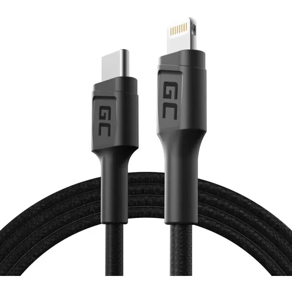Green Cell Cablu Lightning USB-C 1m MFi Green Cell Power Stream cu incarcare rapida pentru Apple iPhone