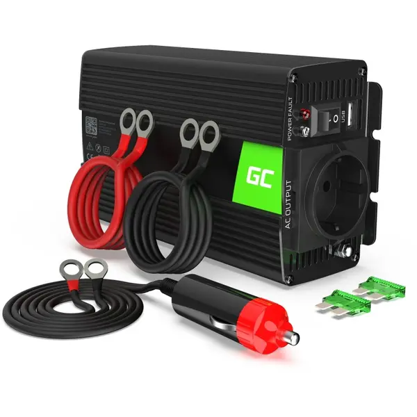 Green Cell Invertor auto Green Cell INV17, 24V/230V, 500W/1000W, Unda sinusoidala pura