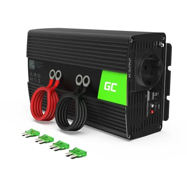 Green Cell Invertor auto Green Cell INV18, 24V la 230V, 1000W/2000W, Unda Sinusoidala Pura