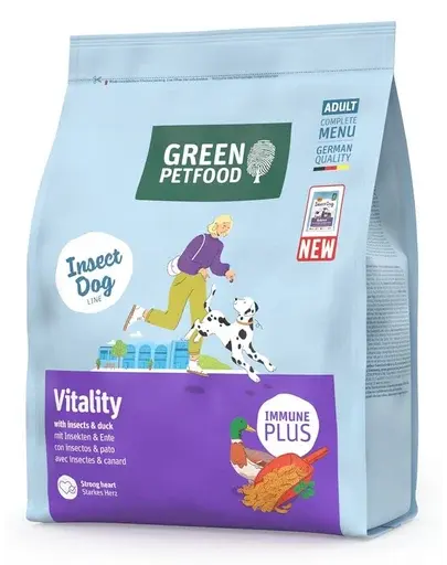 GREEN PETFOOD InsectDog with Duck Vitality 900g hrană cu insecte și rață pentru câini adulți