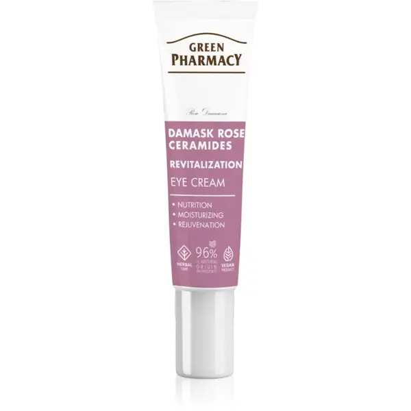 Green Pharmacy Damask Rose & Ceramides Eye Cream crema de ochi revitalizanta 15 ml