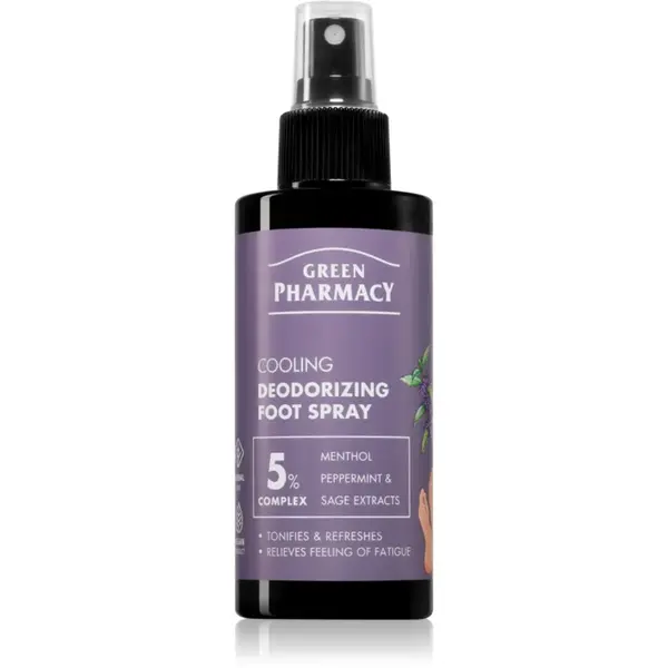 Green Pharmacy Foot Care Cooling Deodorizing Foot Spray deodorant pentru tălpile picioarelor 150 ml