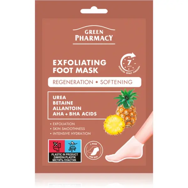 Green Pharmacy Foot Care Exfoliating Foot Mask mască regeneratoare pentru picioare și unghii 2x20 ml