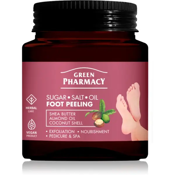 Green Pharmacy Foot Care Regenerating Sugar-Salt Oil Foot Peeling peeling exfoliant pentru picioare 300 ml