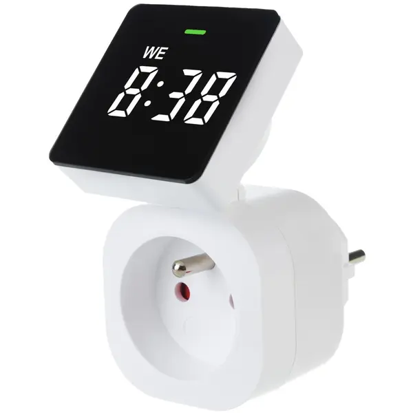 GreenBlue Cronometru digital GreenBlue GB610 E, temporizator, sarcina maxima 16A, IP20, Alb