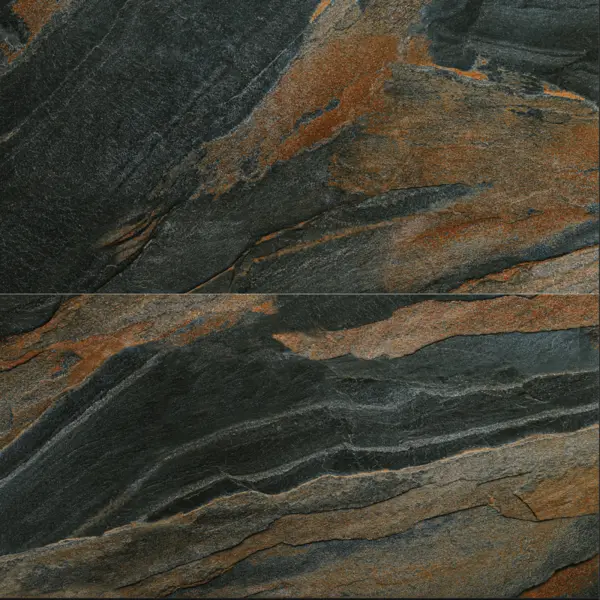 Gresie antiderapanta exterior / interior Slate Anthracite 60 x 120 cm mata portelanata rectificata aspect ciment