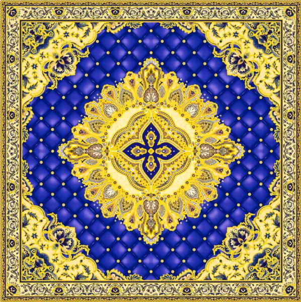 Gresie decorativa / covor ceramic Baroque Amara Azul 121103-1B 120X120 (4 placi 60X60) lucioasa