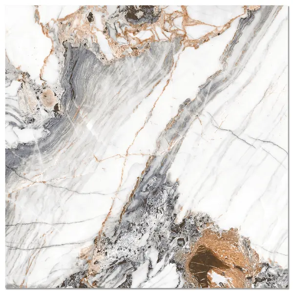 Gresie exterior / interior portelanata Benicassim Rose 45 x 45 cm lucioasa tip marmura