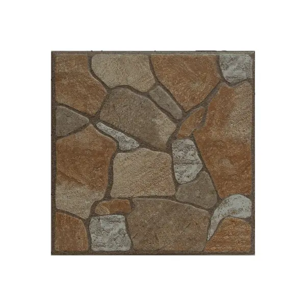 Gresie exterior / interior portelanata Tesla Brown 33 x 33 cm mata tip piatra