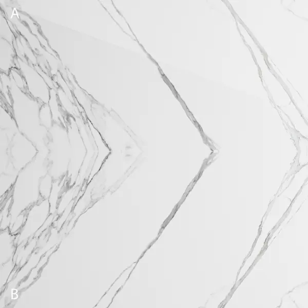 Gresie exterior / interior portelanata Thunder White Bookmatch B 60 x 120 cm lucioasa rectificata tip marmura
