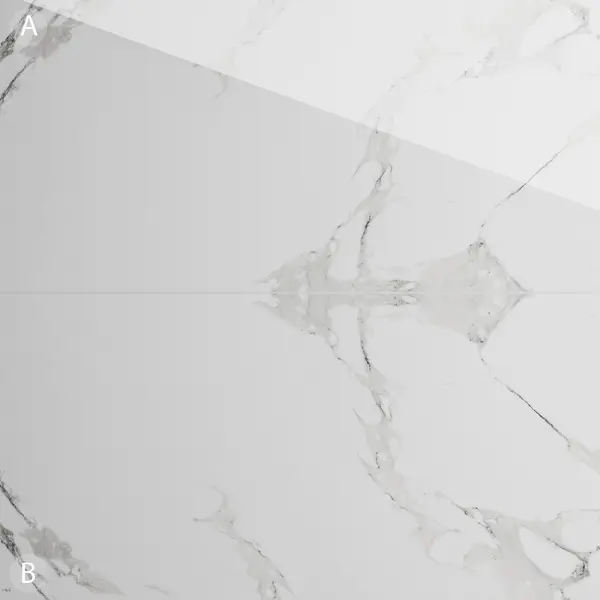 Gresie portelanata exterior / interior Carrara White Bookmatch B 60 x 120 cm lucioasa rectificata tip marmura