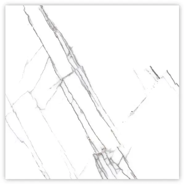 Gresie rectificata exterior / interior Crack White 60 x 60 cm lucioasa portelanata tip marmura
