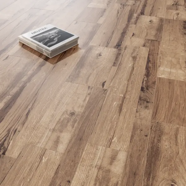 Gresie tip parchet exterior / interior Teak Brown 20 x 120 cm mata portelanata rectificata