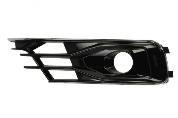 Grila bara fata dreapta cu ornament cromat cu locas proiectoare, plastic, negru crom potrivit AUDI A6 C7 20115-2018