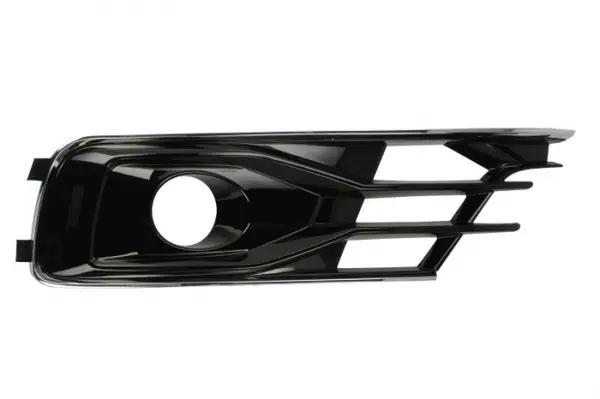Grila bara fata stanga cu ornament cromat cu locas proiectoare, plastic, negru crom potrivit AUDI A6 C7 20115-2018