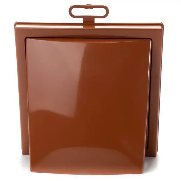 - Grila ventilatie Ø100mm patrata cu clapeta antiretur, exterior, 150x150, ASA plastic, Terracotta