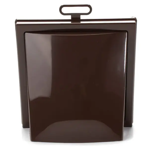 - Grila ventilatie Ø100mm patrata cu clapeta antiretur, exterior 150x150, ASA plastic Brown