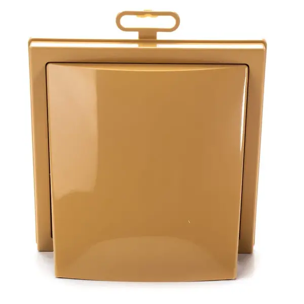 - Grila ventilatie Ø100x55mm, patrata cu clapeta antiretur, exterior 150x150, ASA plastic, Beige